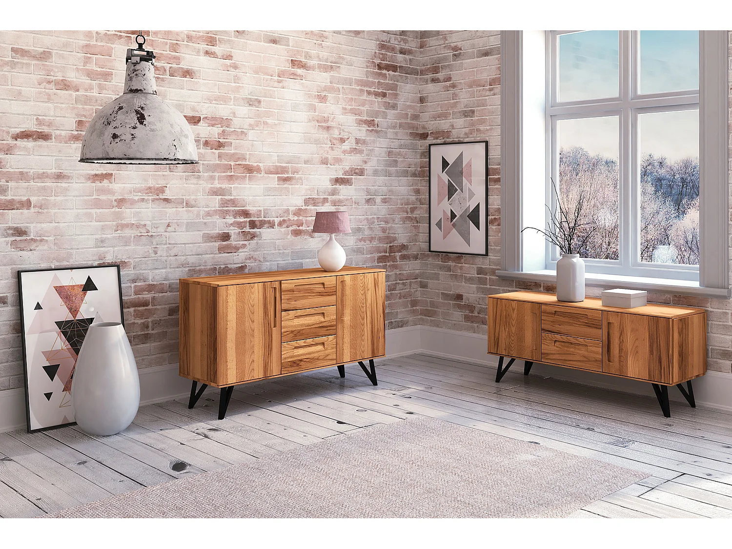 GOLO - Kommode 100% aus massivem Holz aus Kernbuche, naturgeölt