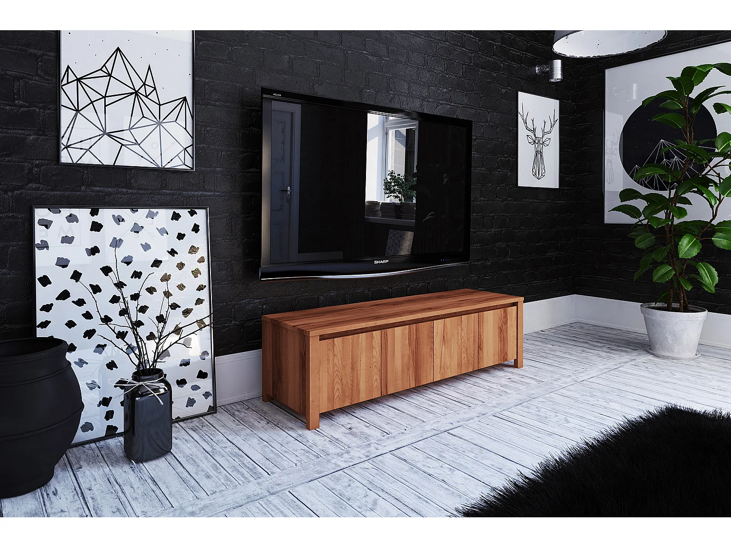 VINCI - Kommode 100% aus massivem Holz aus Kernbuche, naturgeölt