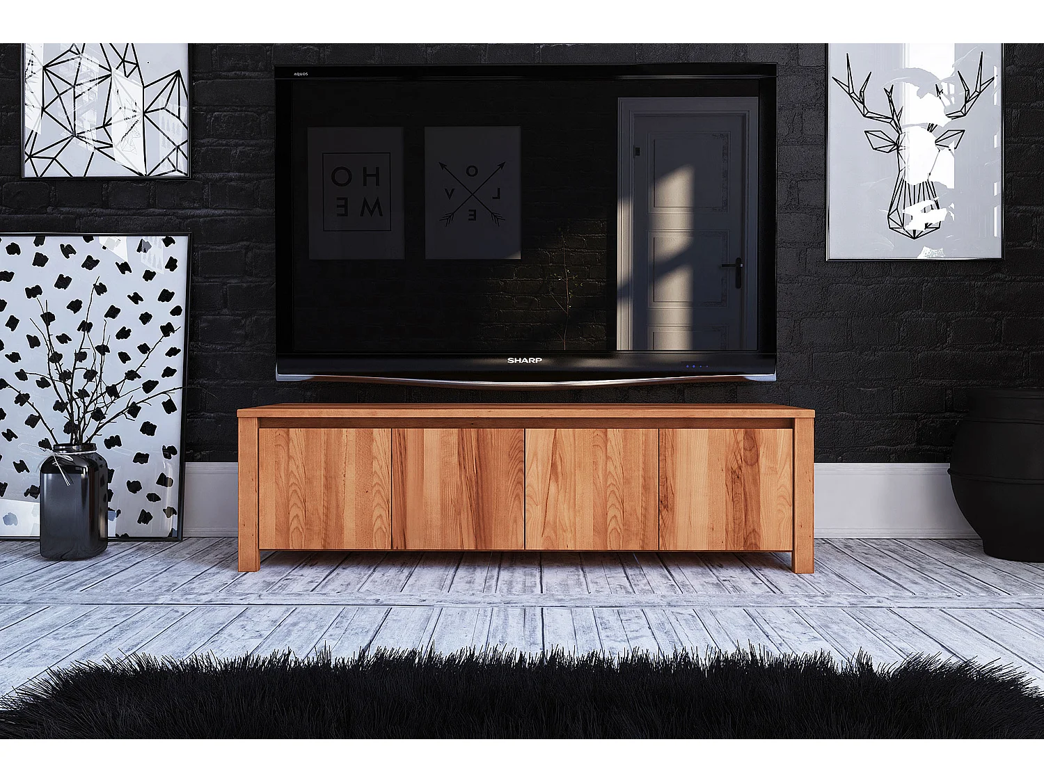 VINCI - Kommode 100% aus massivem Holz aus Kernbuche, naturgeölt