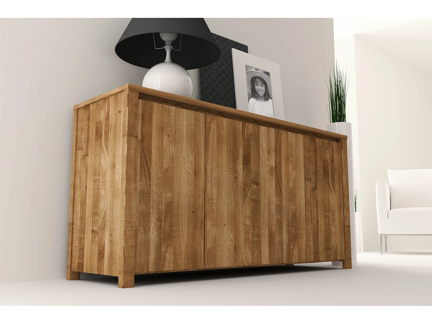 VINCI - Kommode 100% aus massivem Holz aus Wildeiche, naturgeölt