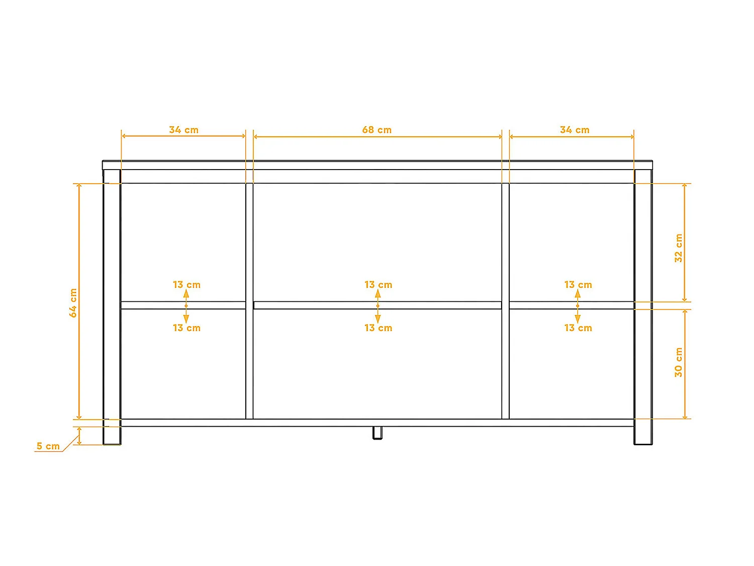 VINCI - Commode 100% en bois massif de cœur de hêtre, finition à l'huile naturelle