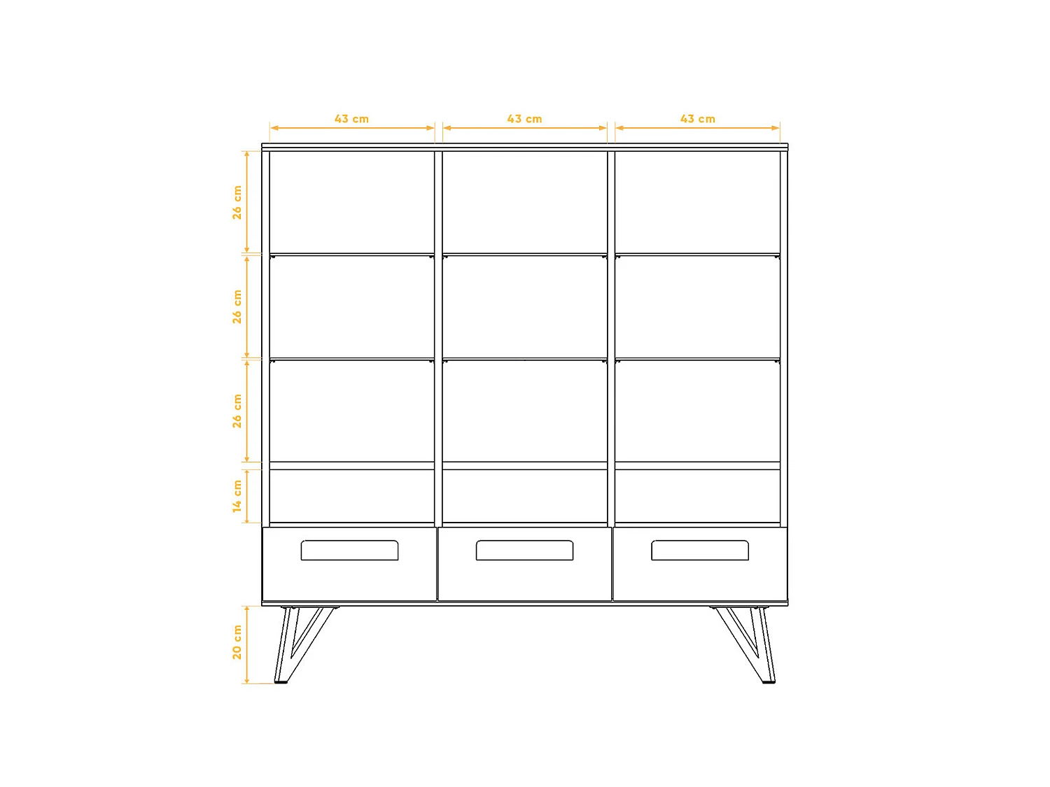 GOLO - Anrichte 100% aus massivem Holz aus Wildeiche, naturgeölt