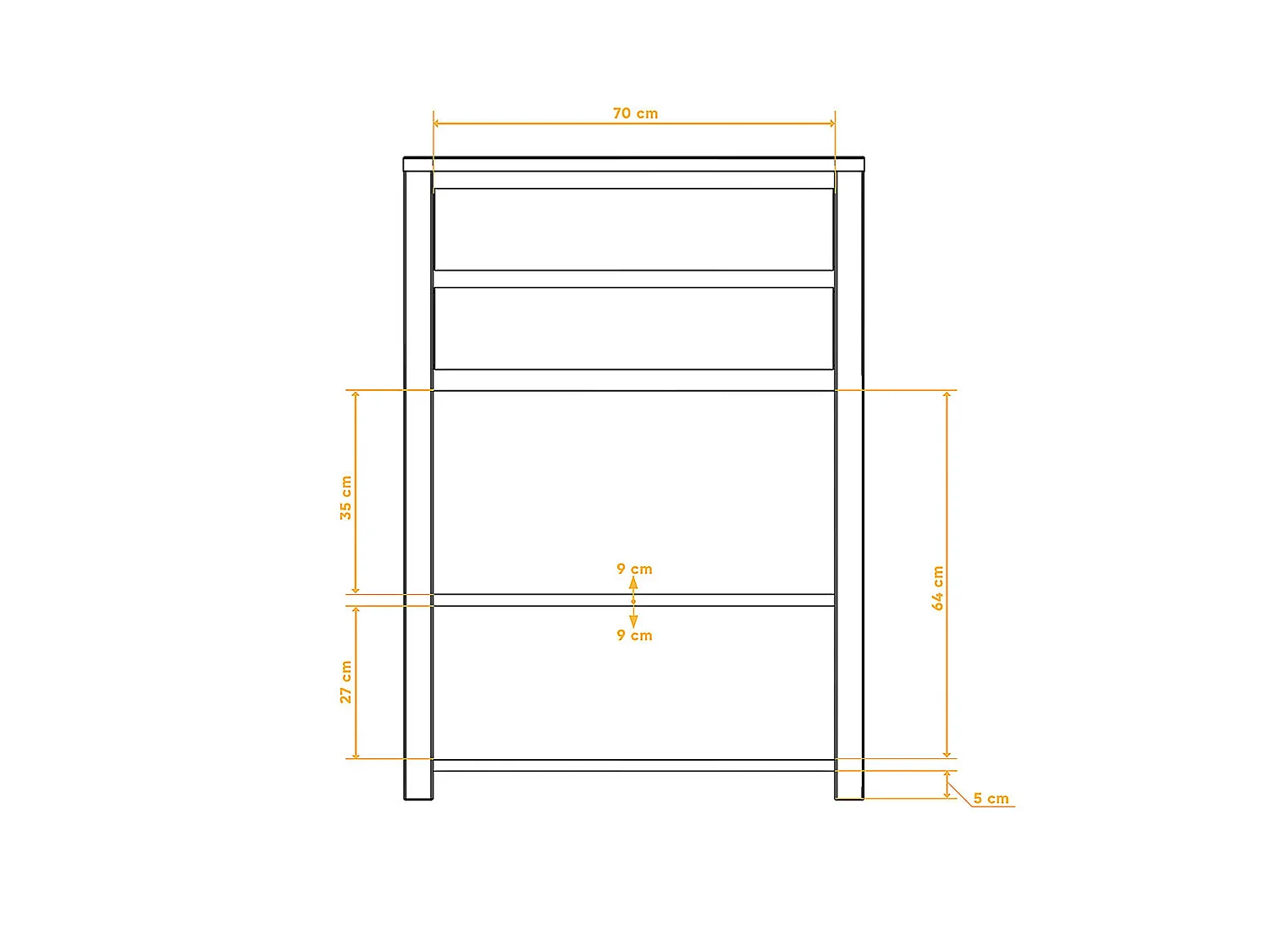 VINCI - Kommode 100% aus massivem Holz aus Kernbuche, naturgeölt