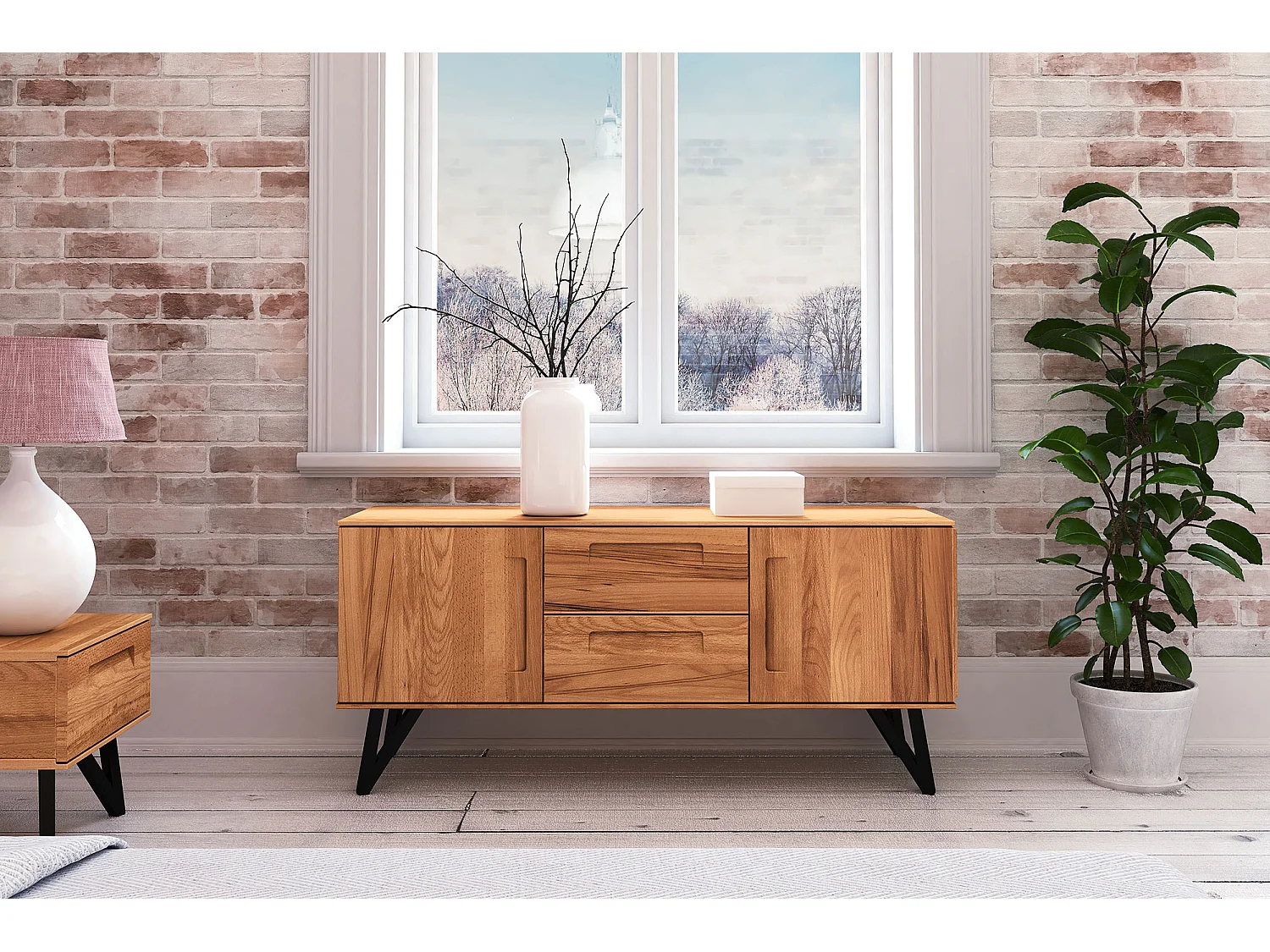 GOLO - Kommode 100% aus massivem Holz aus Kernbuche, naturgeölt