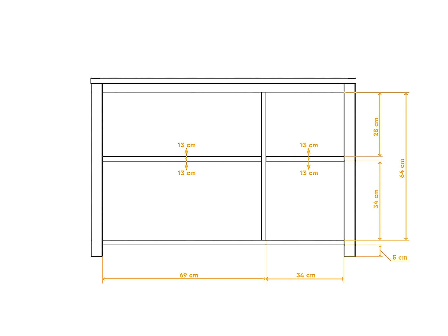 VINCI - Kommode 100% aus massivem Holz aus Kernbuche, naturgeölt