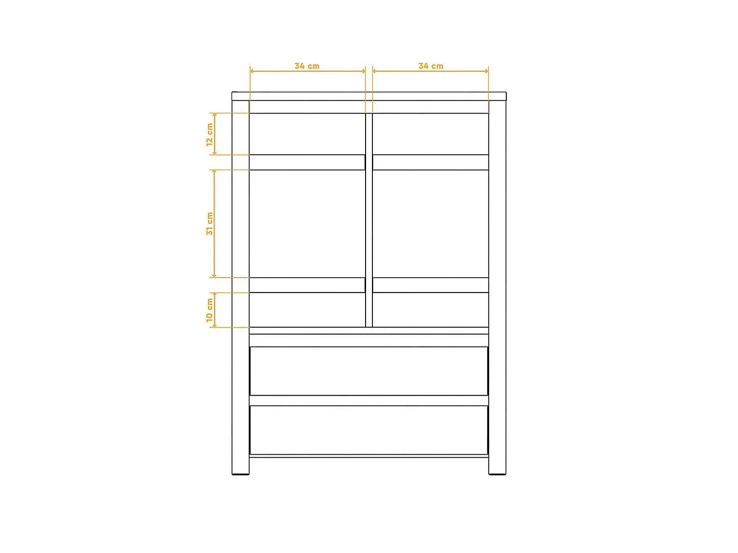 VINCI - Anrichte 100% aus massivem Holz aus Wildeiche, naturgeölt