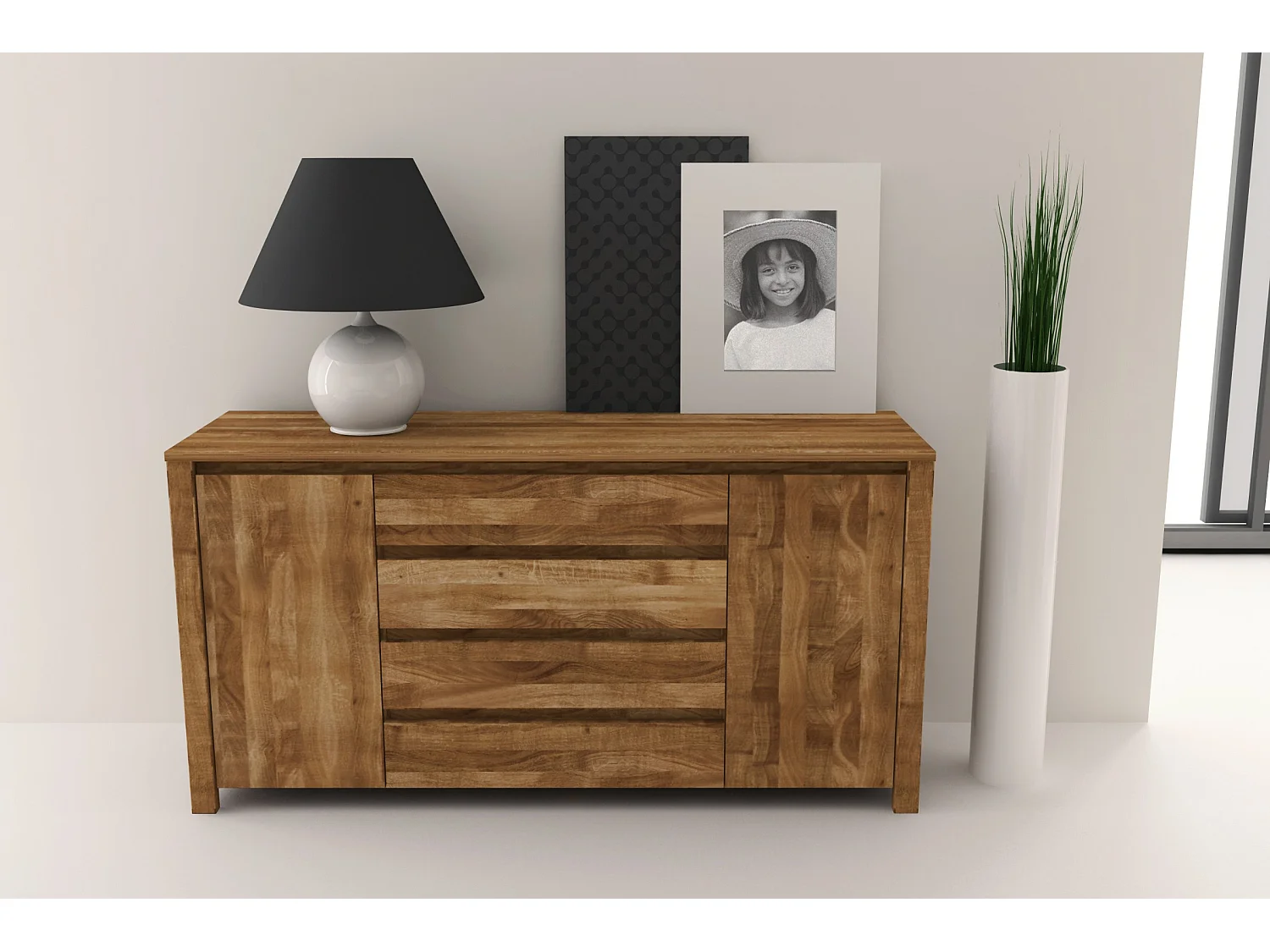 VINCI - Kommode 100% aus massivem Holz aus Wildeiche, naturgeölt