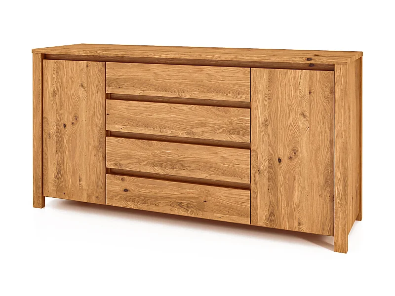 VINCI - Kommode 100% aus massivem Holz aus Wildeiche, naturgeölt