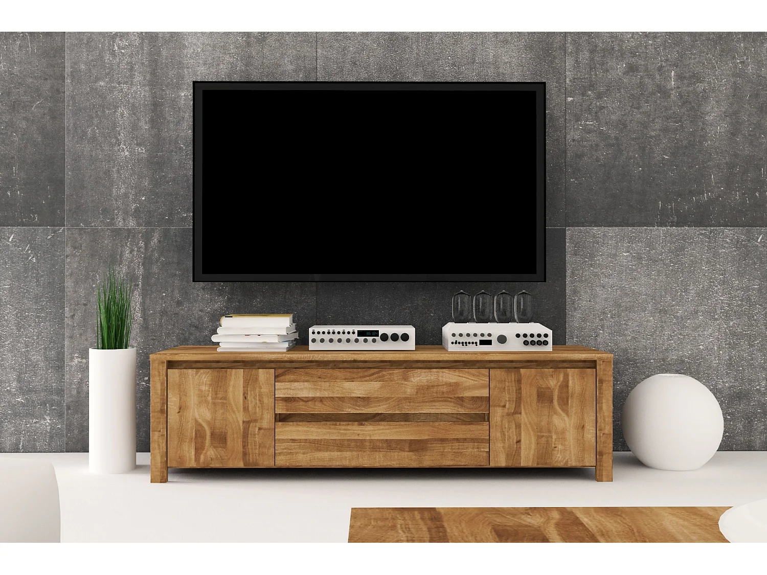 VINCI - Kommode 100% aus massivem Holz aus Wildeiche, naturgeölt