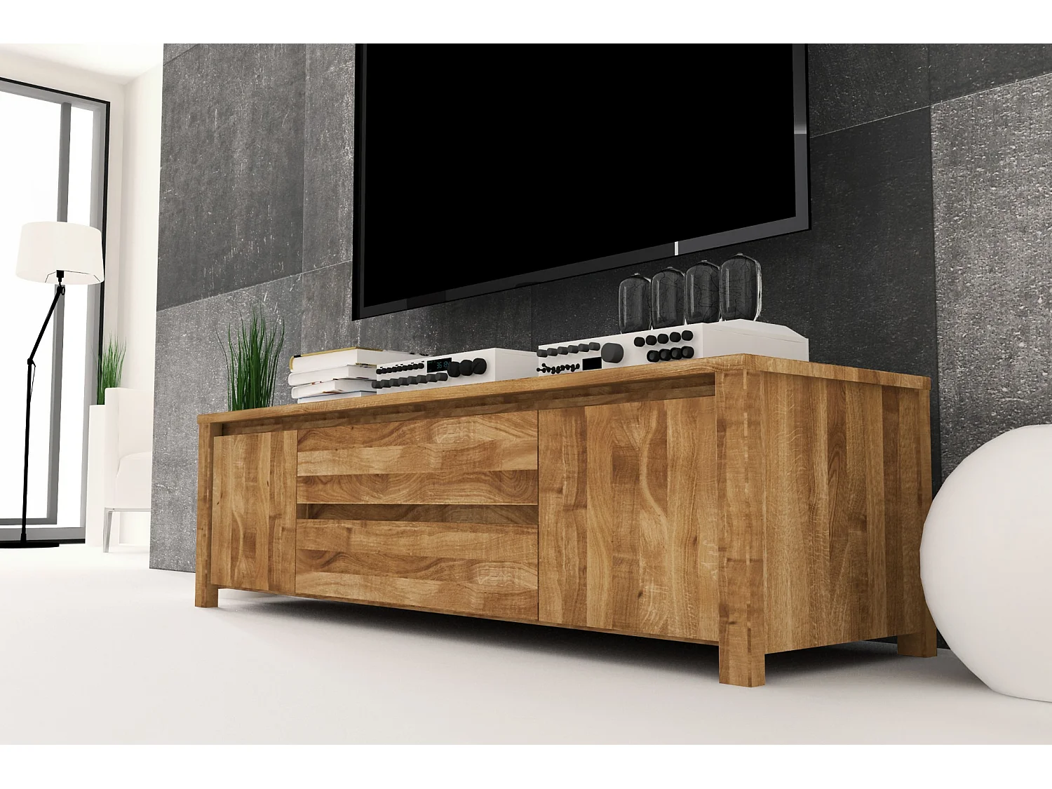 VINCI - Kommode 100% aus massivem Holz aus Wildeiche, naturgeölt