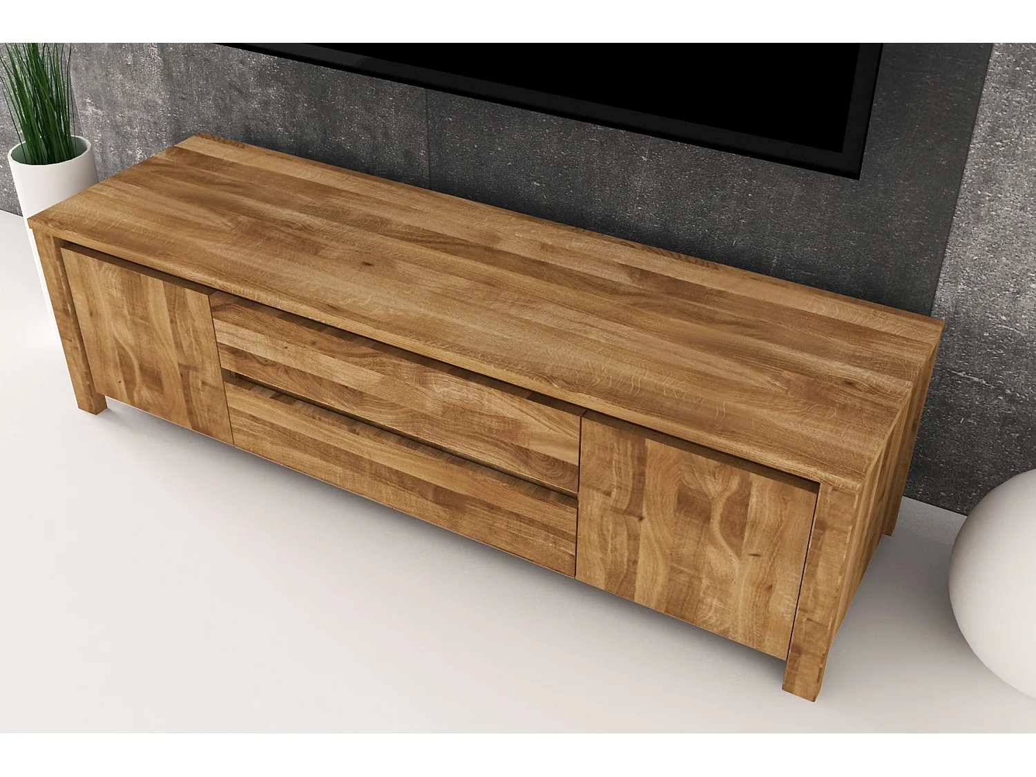 VINCI - Kommode 100% aus massivem Holz aus Wildeiche, naturgeölt