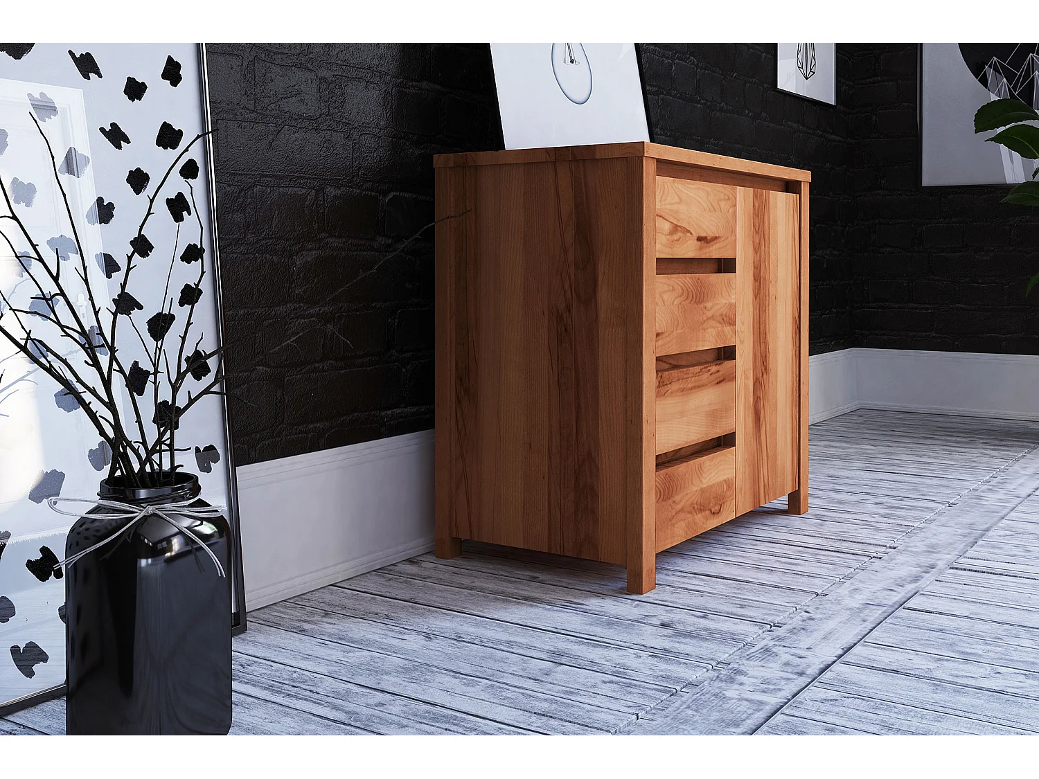 VINCI - Kommode 100% aus massivem Holz aus Kernbuche, naturgeölt