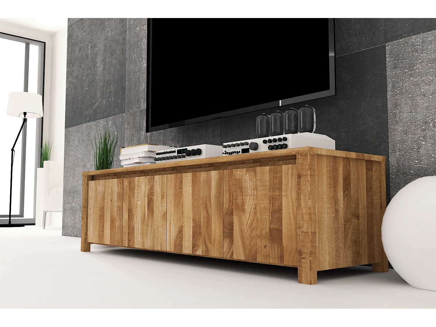 VINCI - Kommode 100% aus massivem Holz aus Wildeiche, naturgeölt