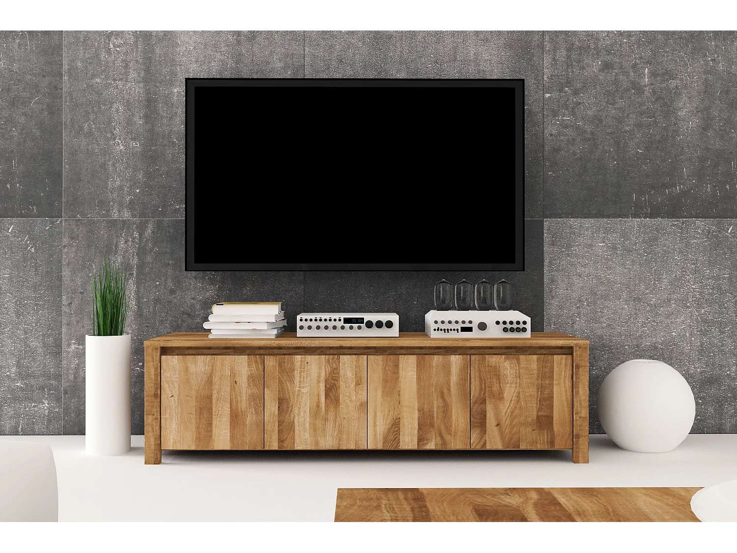 VINCI - Kommode 100% aus massivem Holz aus Wildeiche, naturgeölt