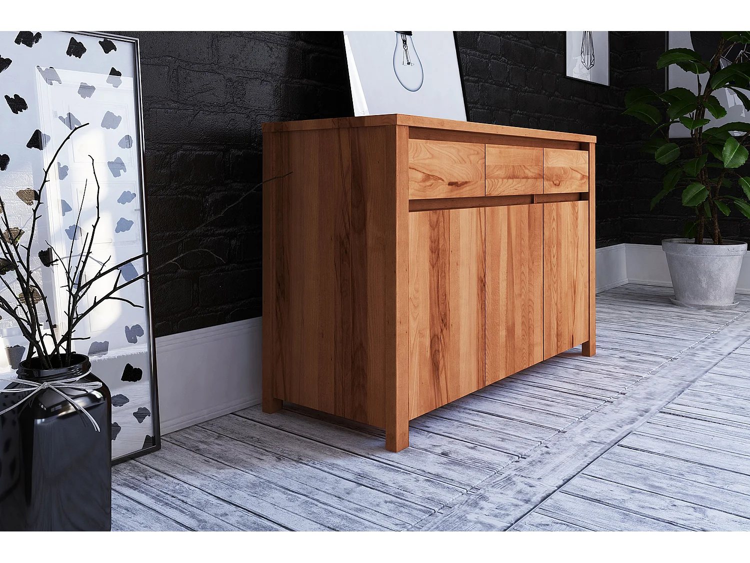 VINCI - Kommode 100% aus massivem Holz aus Kernbuche, naturgeölt