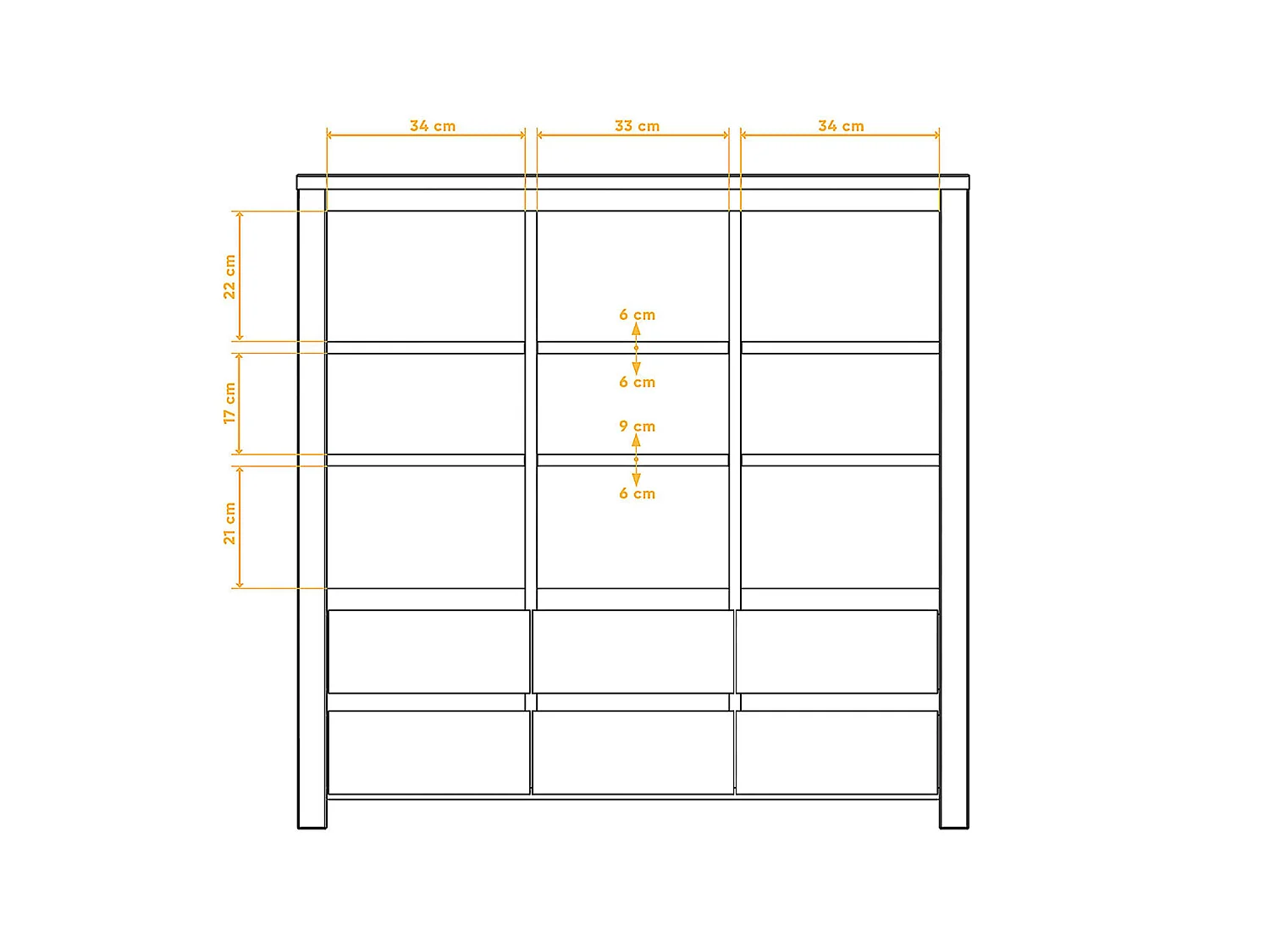 VINCI - Kommode 100% aus massivem Holz aus Kernbuche, naturgeölt