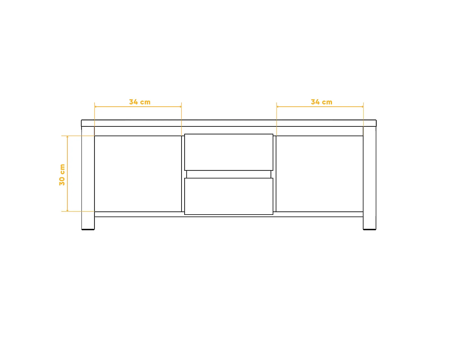 VINCI - Kommode 100% aus massivem Holz aus Wildeiche, naturgeölt