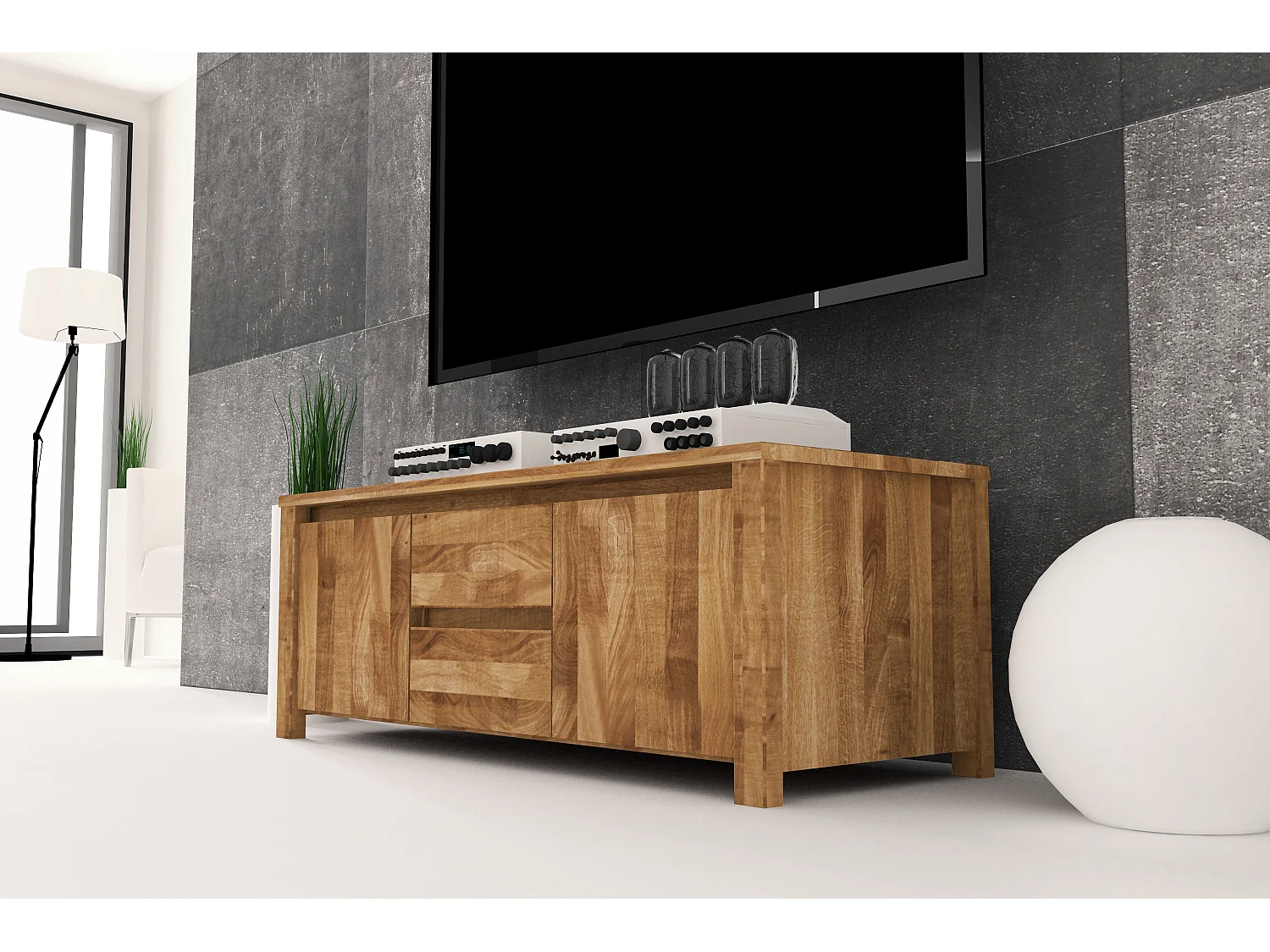 VINCI - Kommode 100% aus massivem Holz aus Wildeiche, naturgeölt