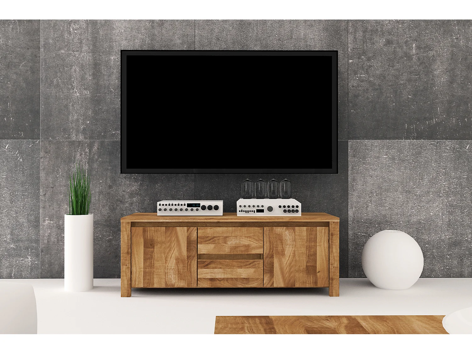 VINCI - Kommode 100% aus massivem Holz aus Wildeiche, naturgeölt