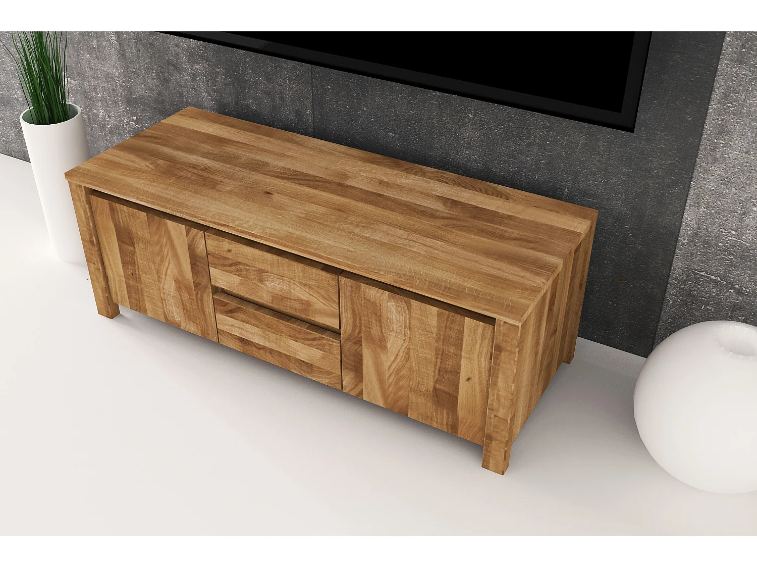 VINCI - Kommode 100% aus massivem Holz aus Wildeiche, naturgeölt