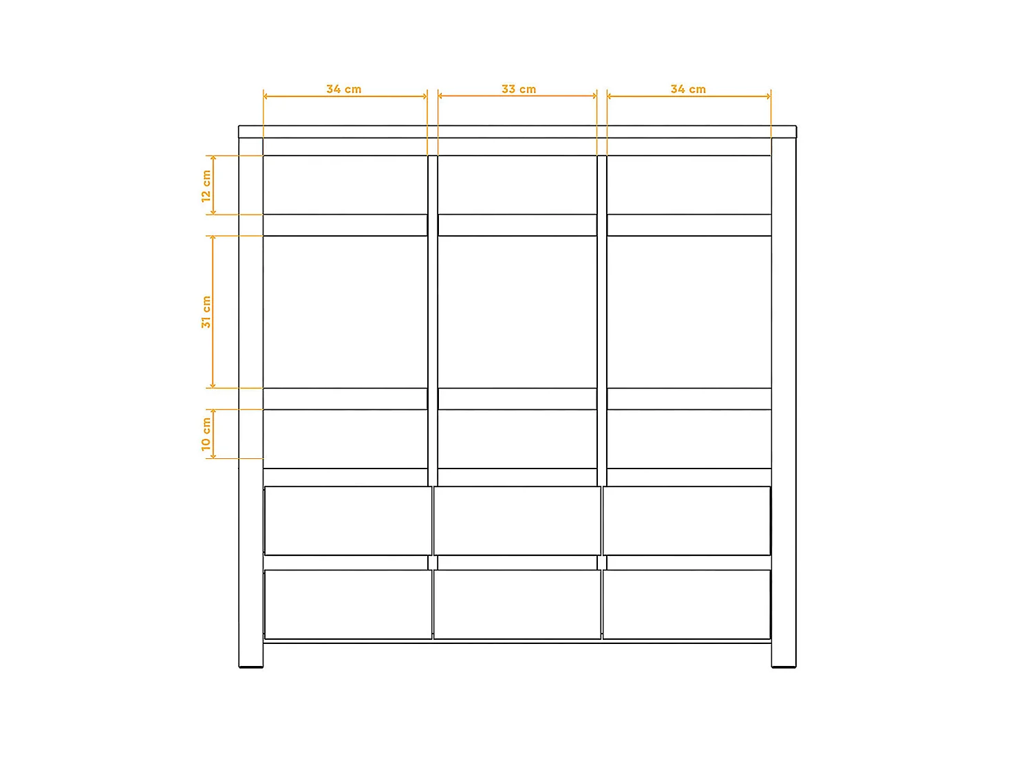 VINCI - Anrichte 100% aus massivem Holz aus Kernbuche, naturgeölt