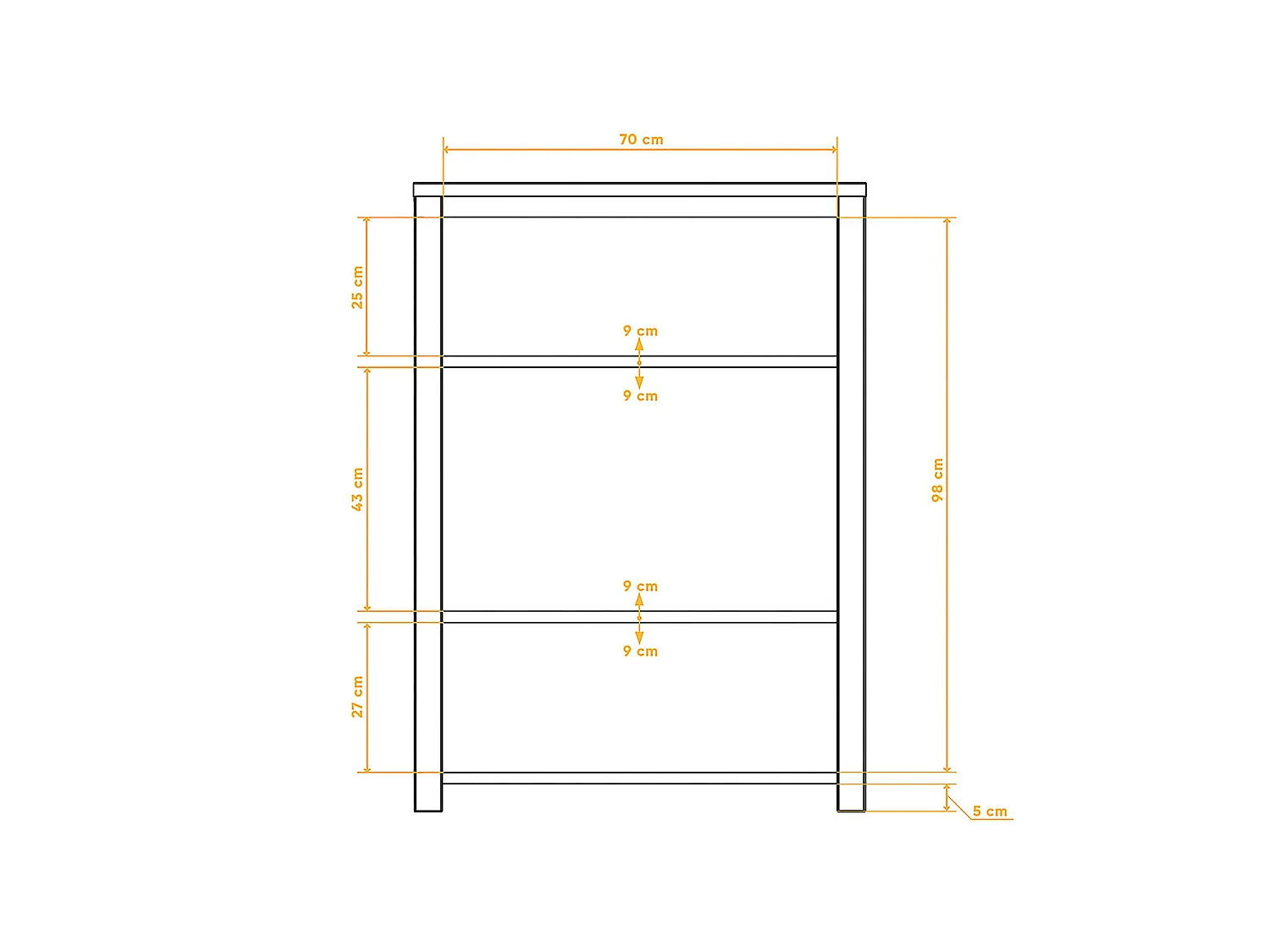 VINCI - Kommode 100% aus massivem Holz aus Kernbuche, naturgeölt