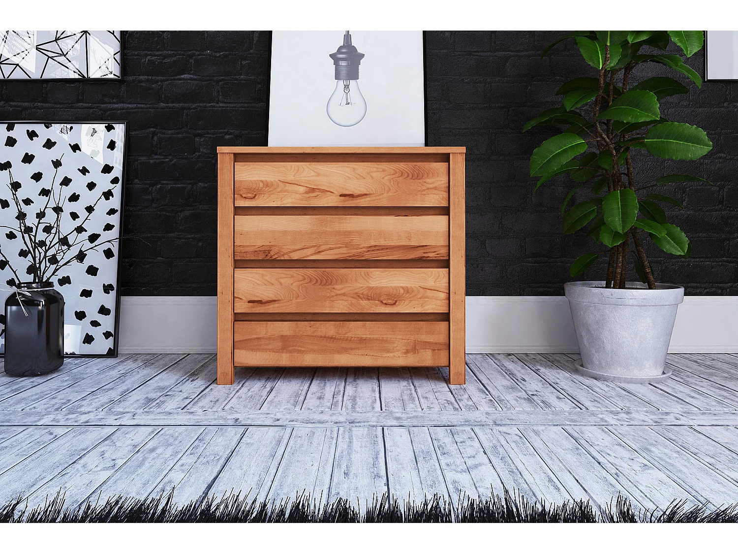 VINCI - Kommode 100% aus massivem Holz aus Kernbuche, naturgeölt