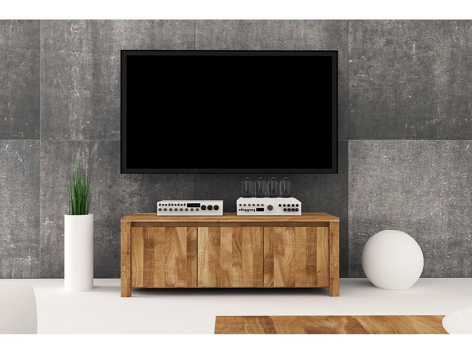 VINCI - Kommode 100% aus massivem Holz aus Wildeiche, naturgeölt