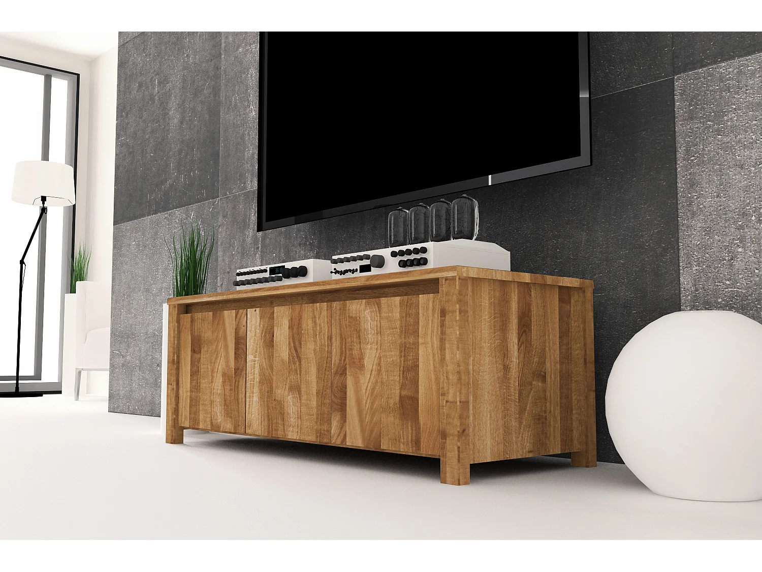 VINCI - Kommode 100% aus massivem Holz aus Wildeiche, naturgeölt