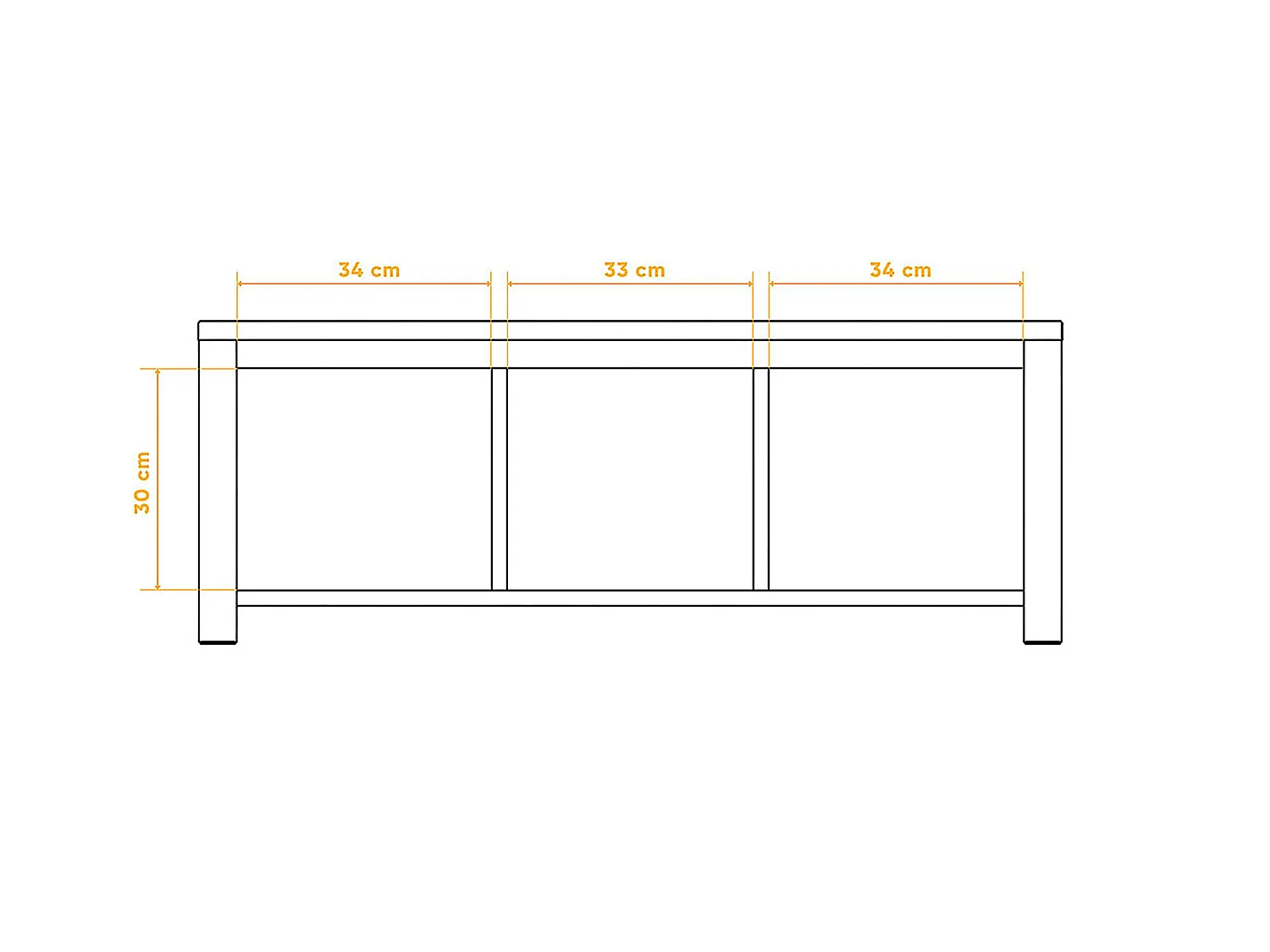 VINCI - Kommode 100% aus massivem Holz aus Wildeiche, naturgeölt