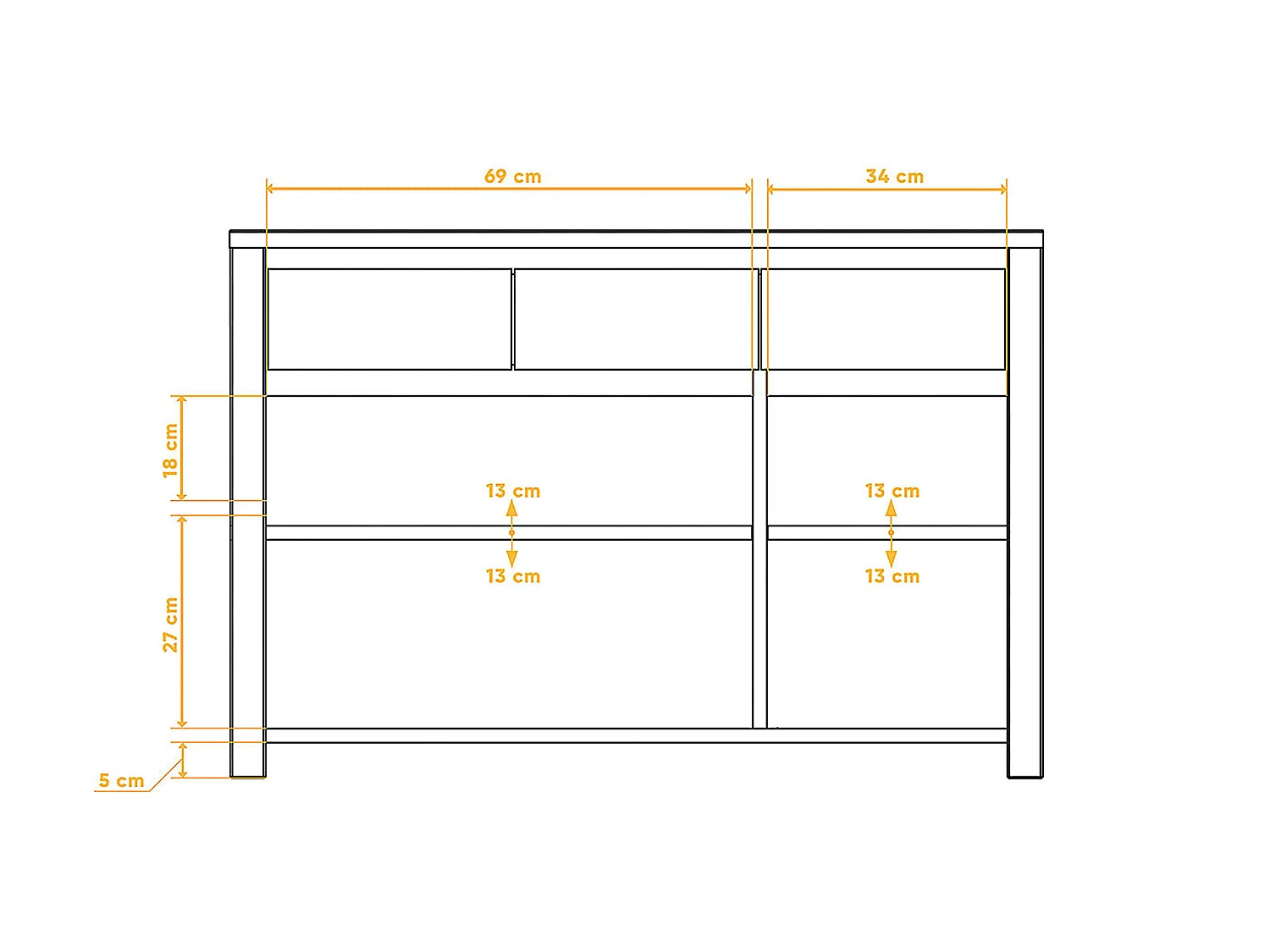 VINCI - Kommode 100% aus massivem Holz aus Wildeiche, naturgeölt