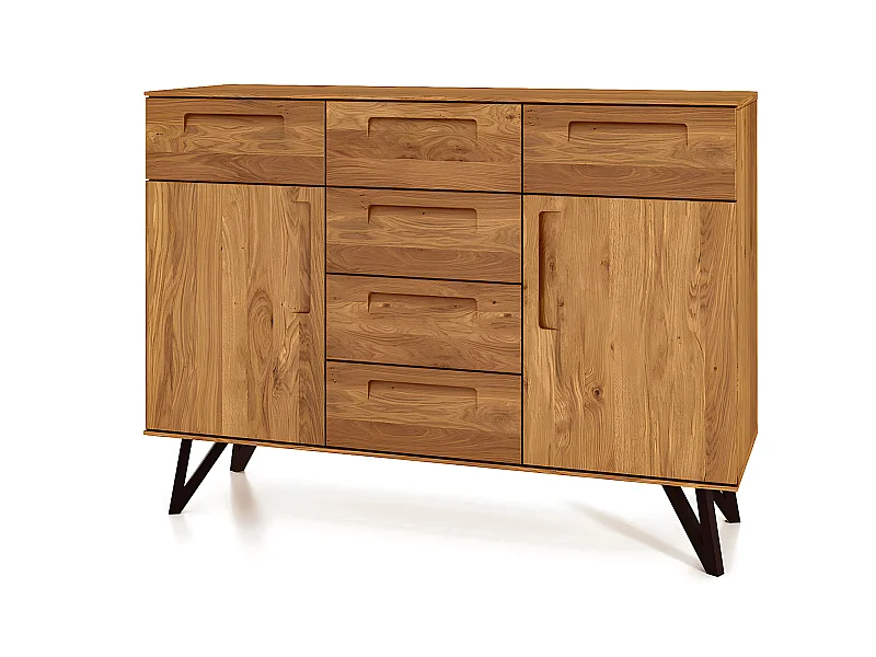 GOLO - Kommode 100% aus massivem Holz aus Wildeiche, naturgeölt