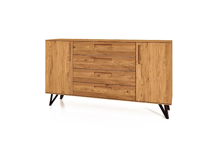 GOLO - Kommode 100% aus massivem Holz aus Wildeiche, naturgeölt