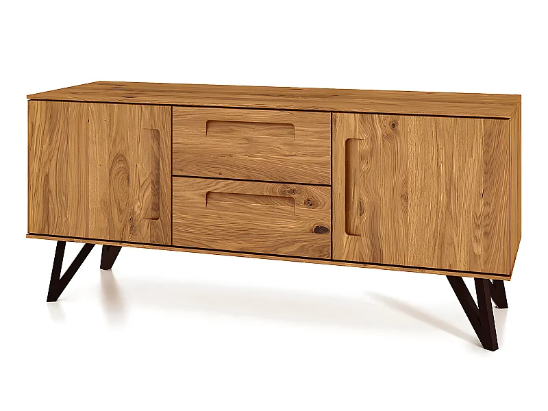 GOLO - Kommode 100% aus massivem Holz aus Wildeiche, naturgeölt