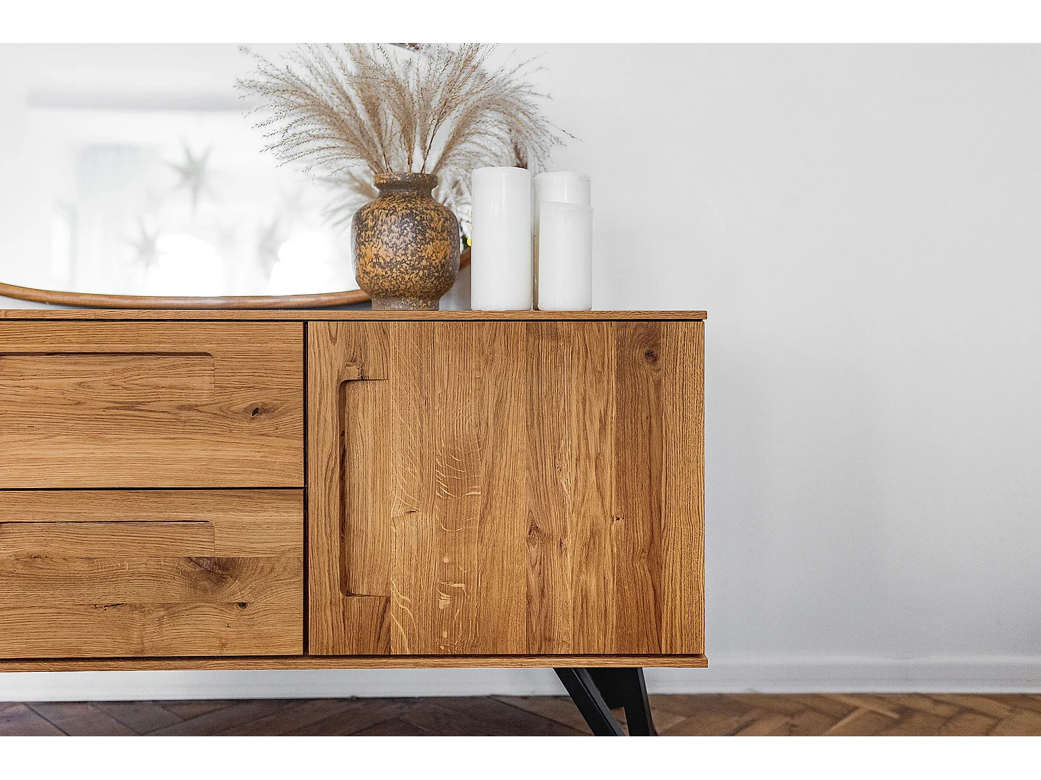 GOLO - Kommode 100% aus massivem Holz aus Wildeiche, naturgeölt