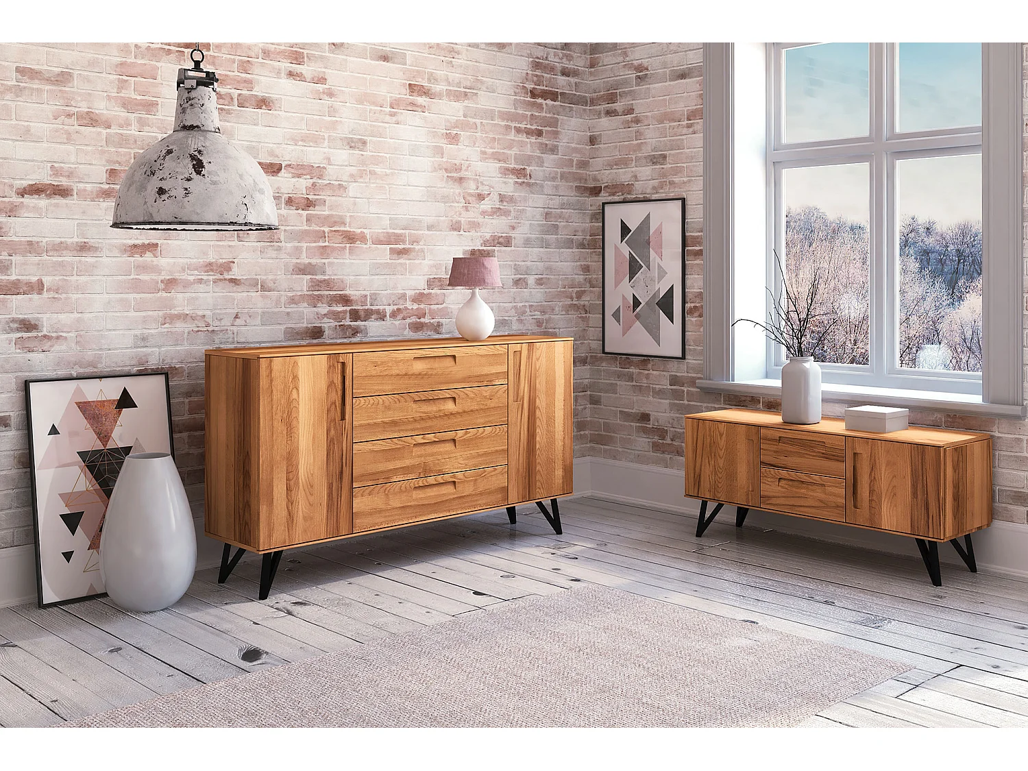 GOLO - Kommode 100% aus massivem Holz aus Kernbuche, naturgeölt