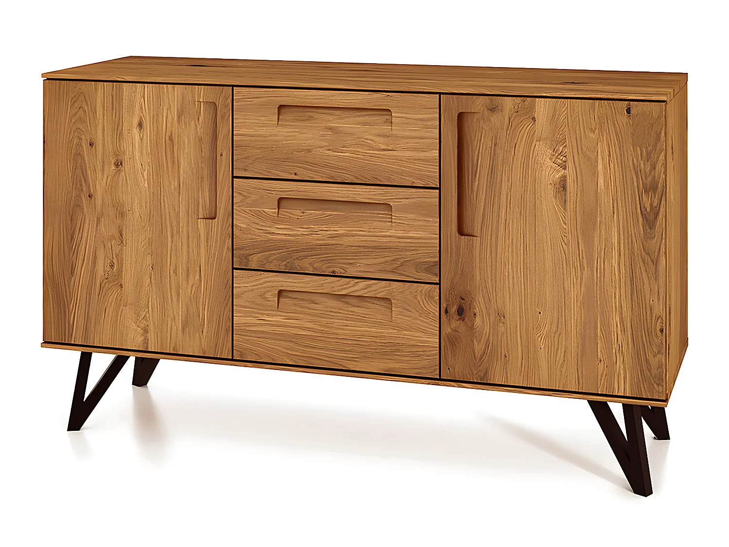 GOLO - Kommode 100% aus massivem Holz aus Wildeiche, naturgeölt