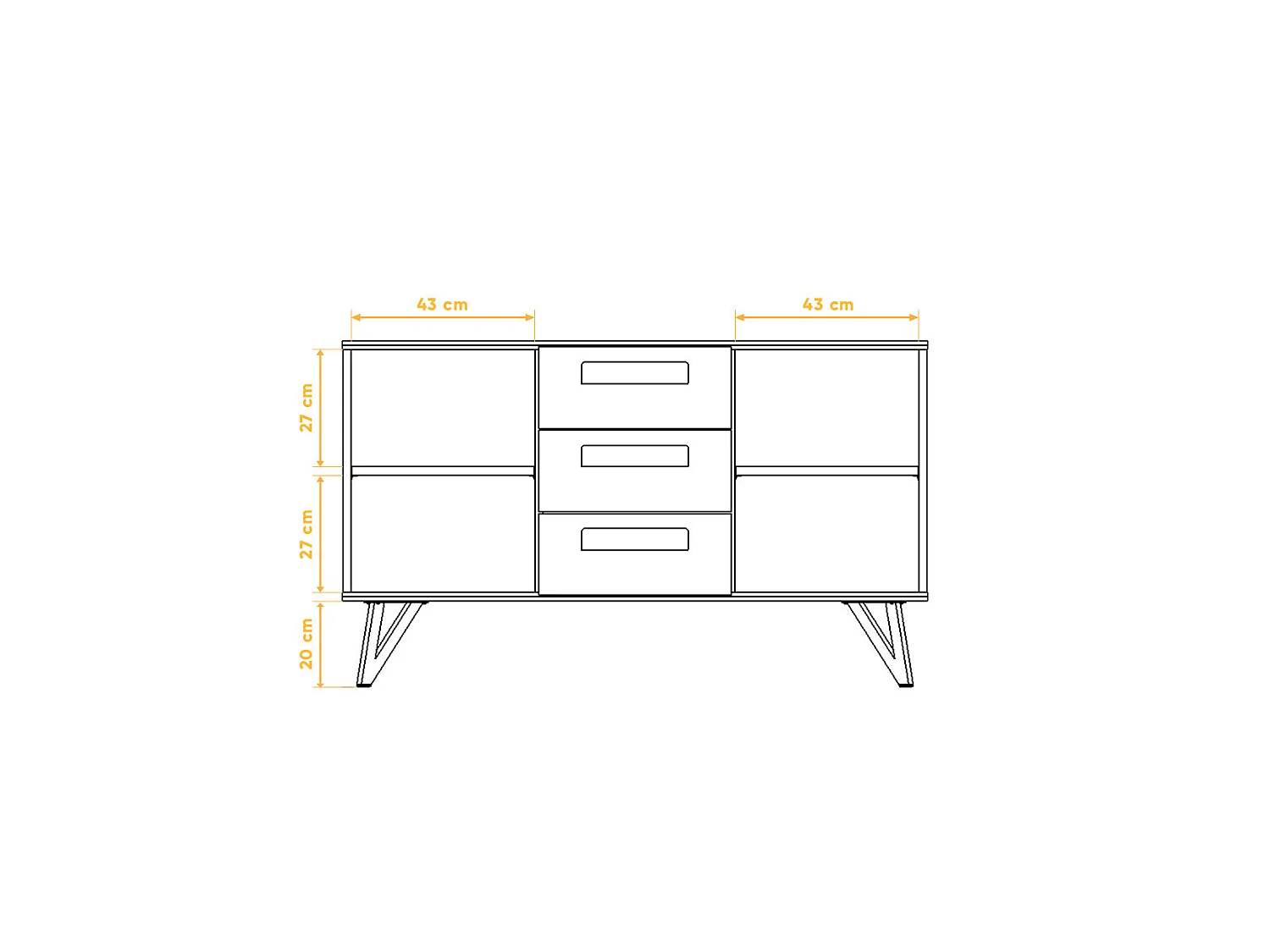 GOLO - Kommode 100% aus massivem Holz aus Wildeiche, naturgeölt