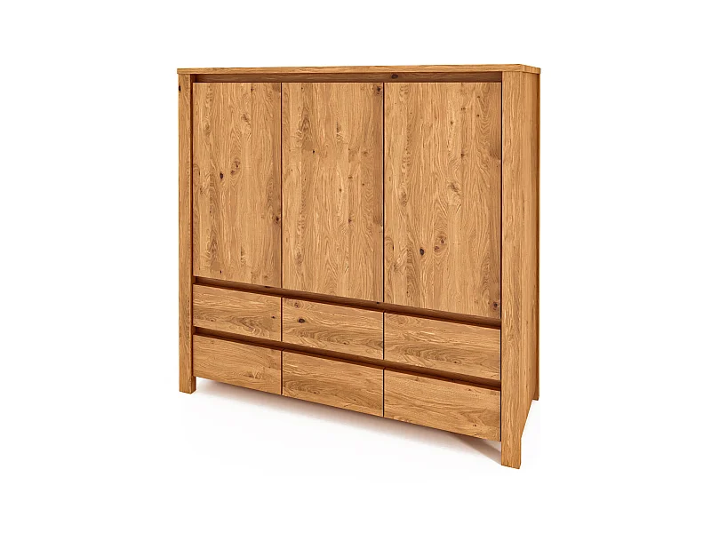 VINCI - Kommode 100% aus massivem Holz aus Wildeiche, naturgeölt