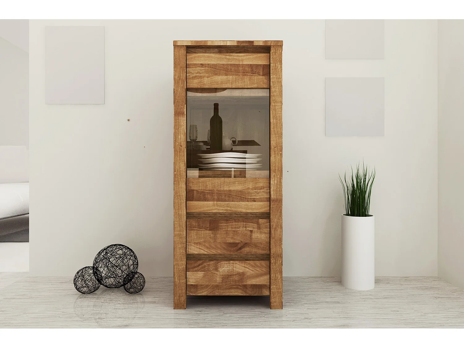 VINCI - Anrichte 100% aus massivem Holz aus Wildeiche, naturgeölt