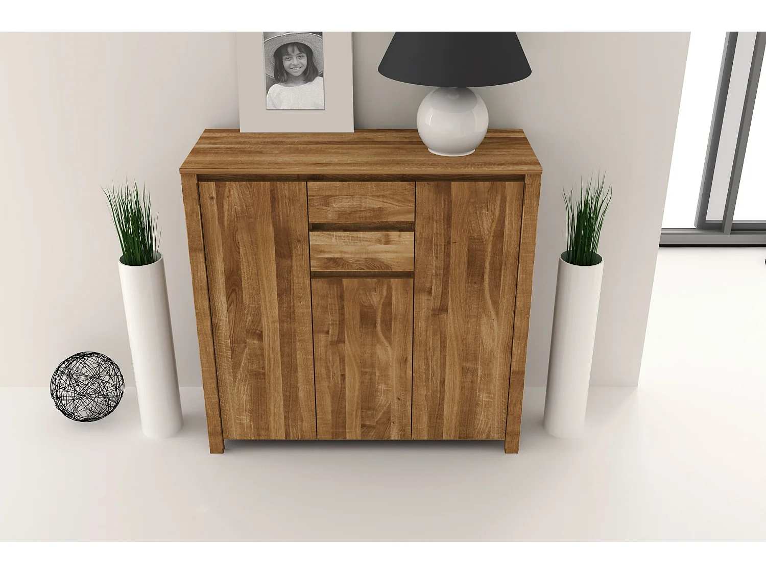 VINCI - Kommode 100% aus massivem Holz aus Wildeiche, naturgeölt