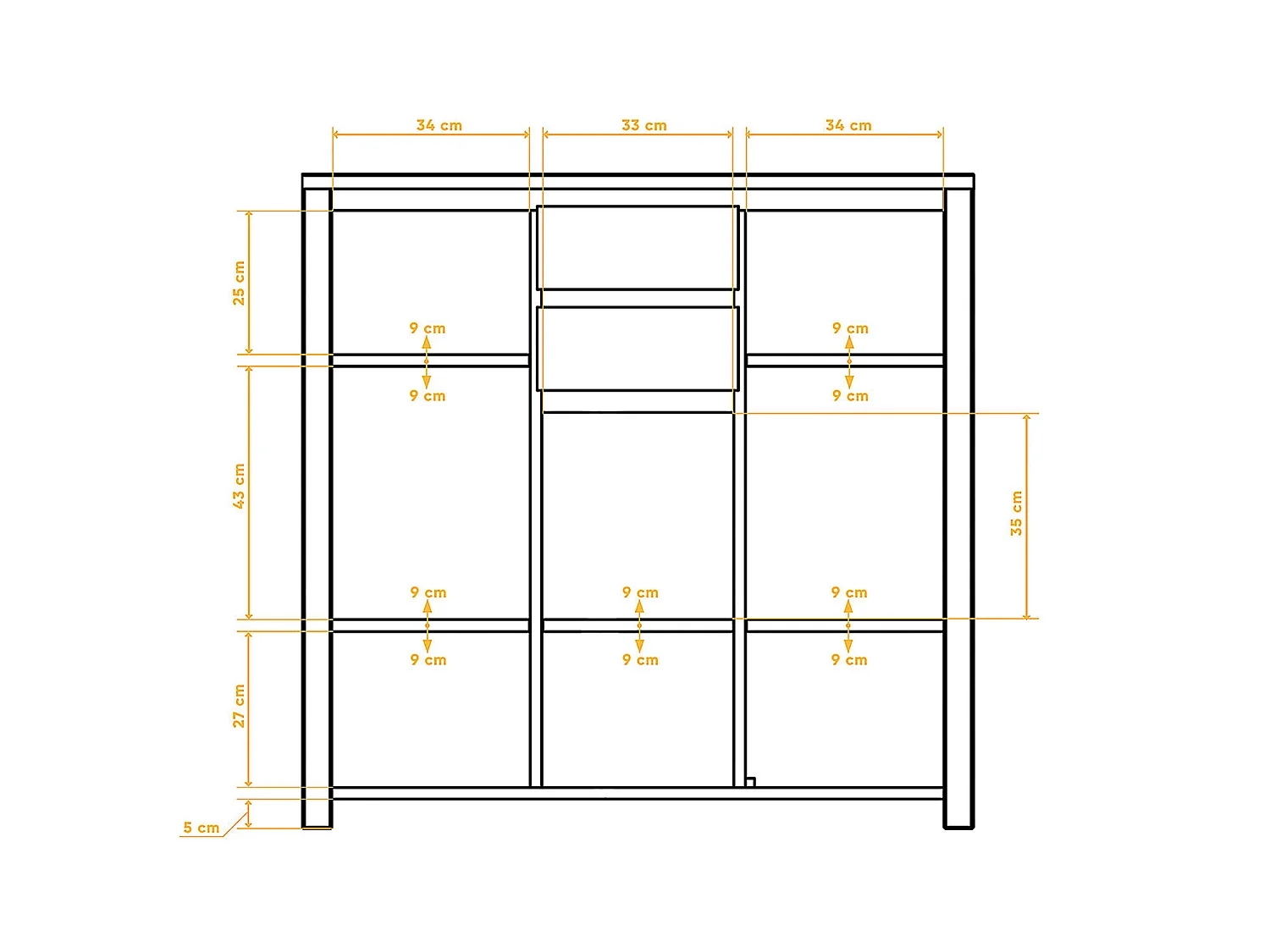 VINCI - Kommode 100% aus massivem Holz aus Wildeiche, naturgeölt