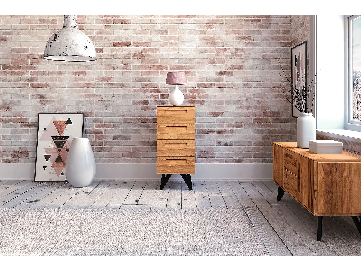 GOLO - Kommode 100% aus massivem Holz aus Kernbuche, naturgeölt