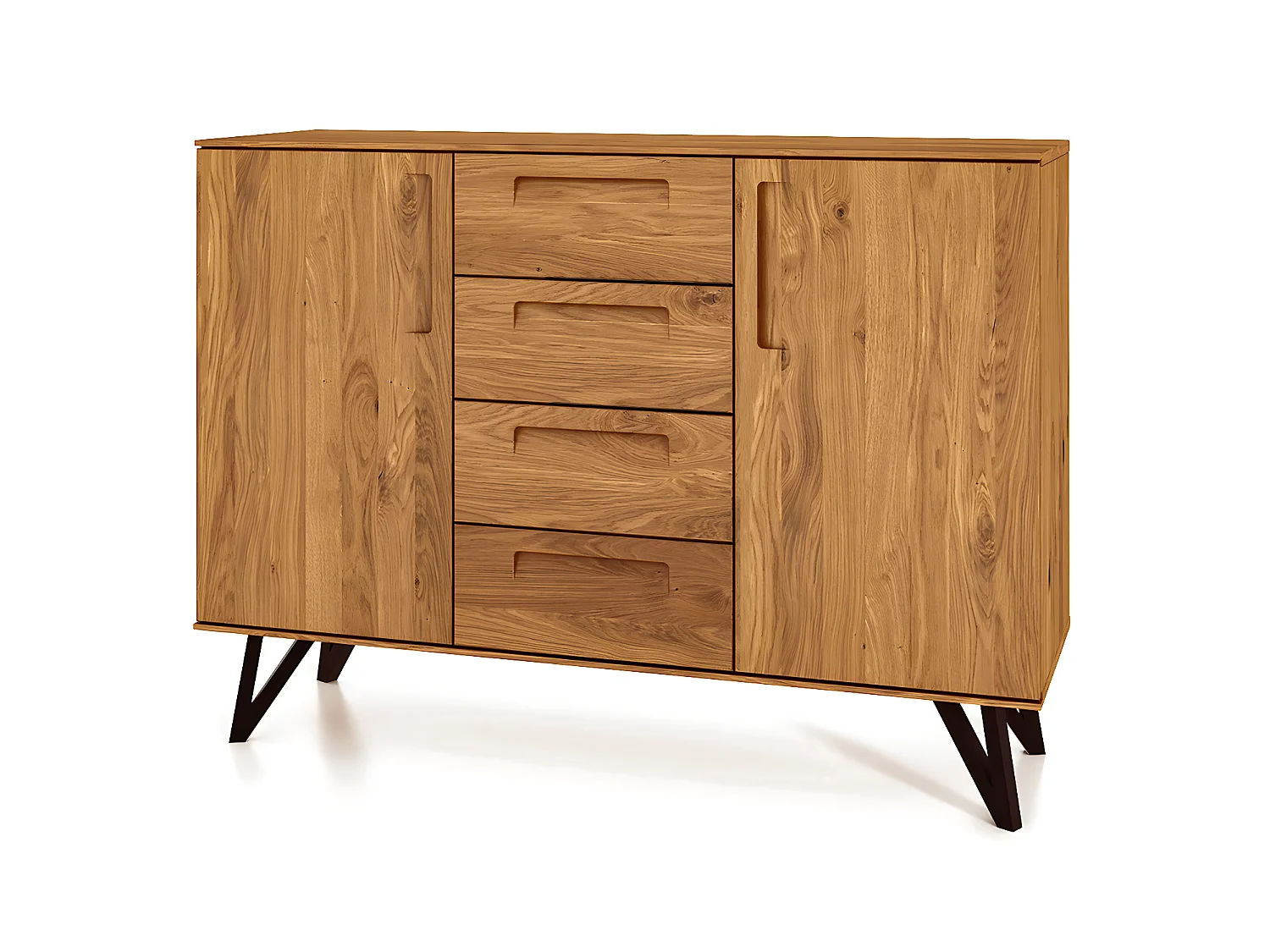 GOLO - Kommode 100% aus massivem Holz aus Wildeiche, naturgeölt