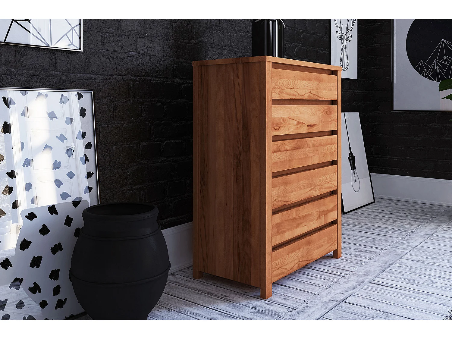 VINCI - Kommode 100% aus massivem Holz aus Kernbuche, naturgeölt