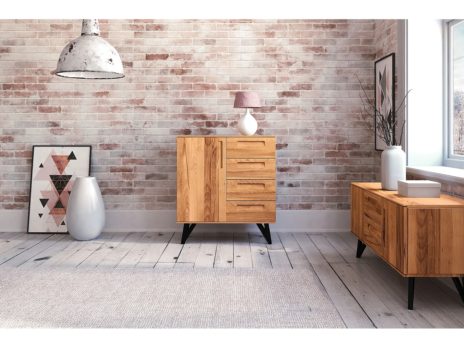 GOLO - Kommode 100% aus massivem Holz aus Kernbuche, naturgeölt