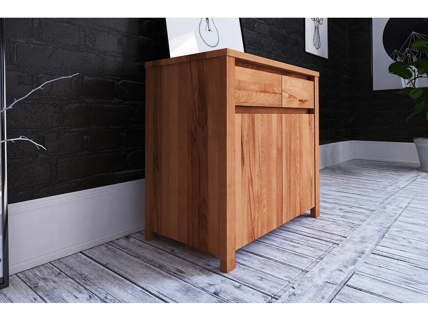 VINCI - Kommode 100% aus massivem Holz aus Kernbuche, naturgeölt