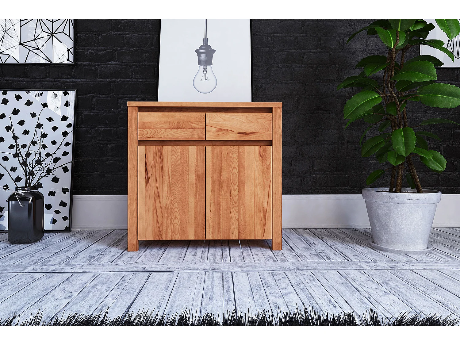 VINCI - Kommode 100% aus massivem Holz aus Kernbuche, naturgeölt