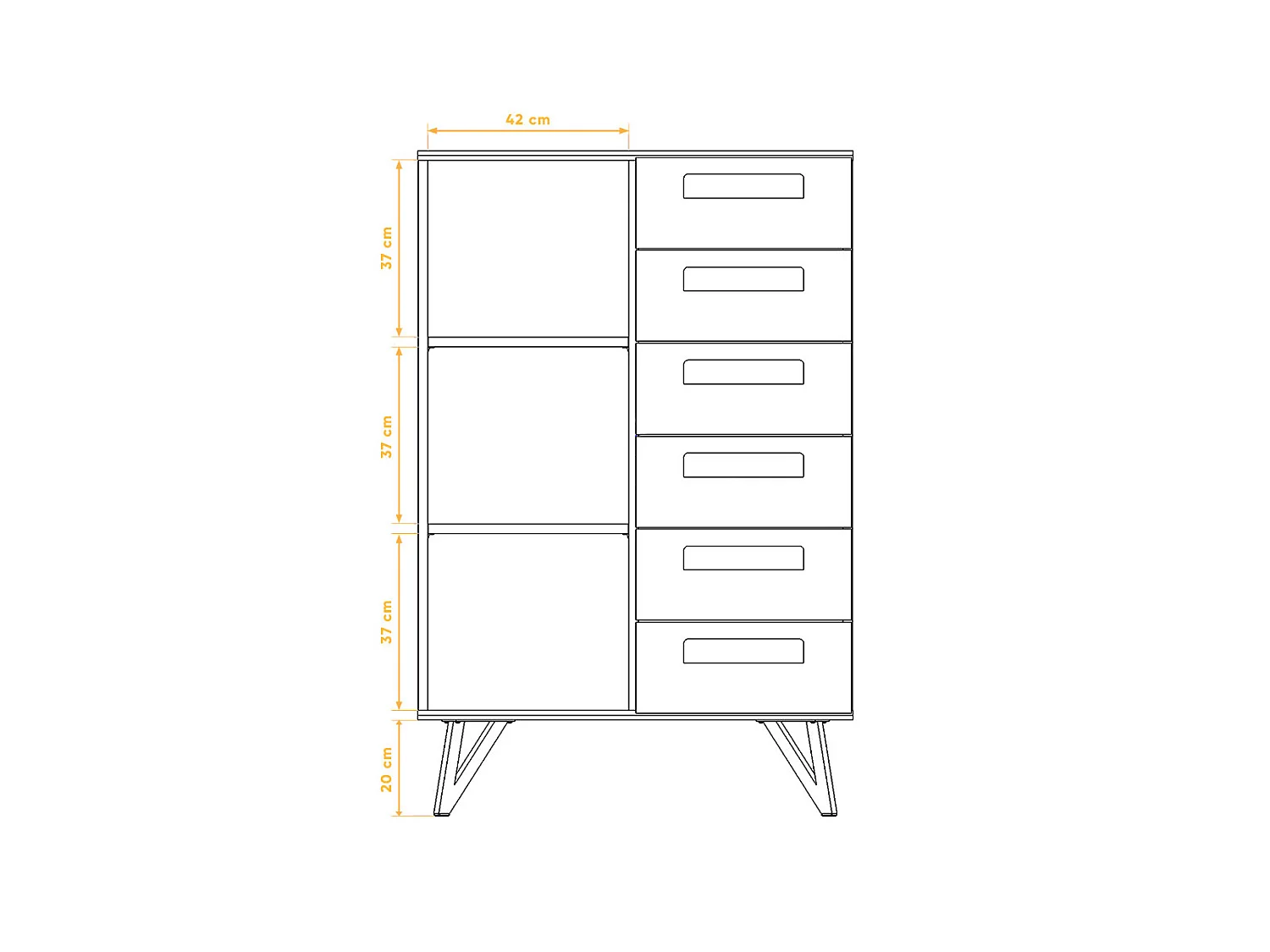 GOLO - Kommode 100% aus massivem Holz aus Kernbuche, naturgeölt