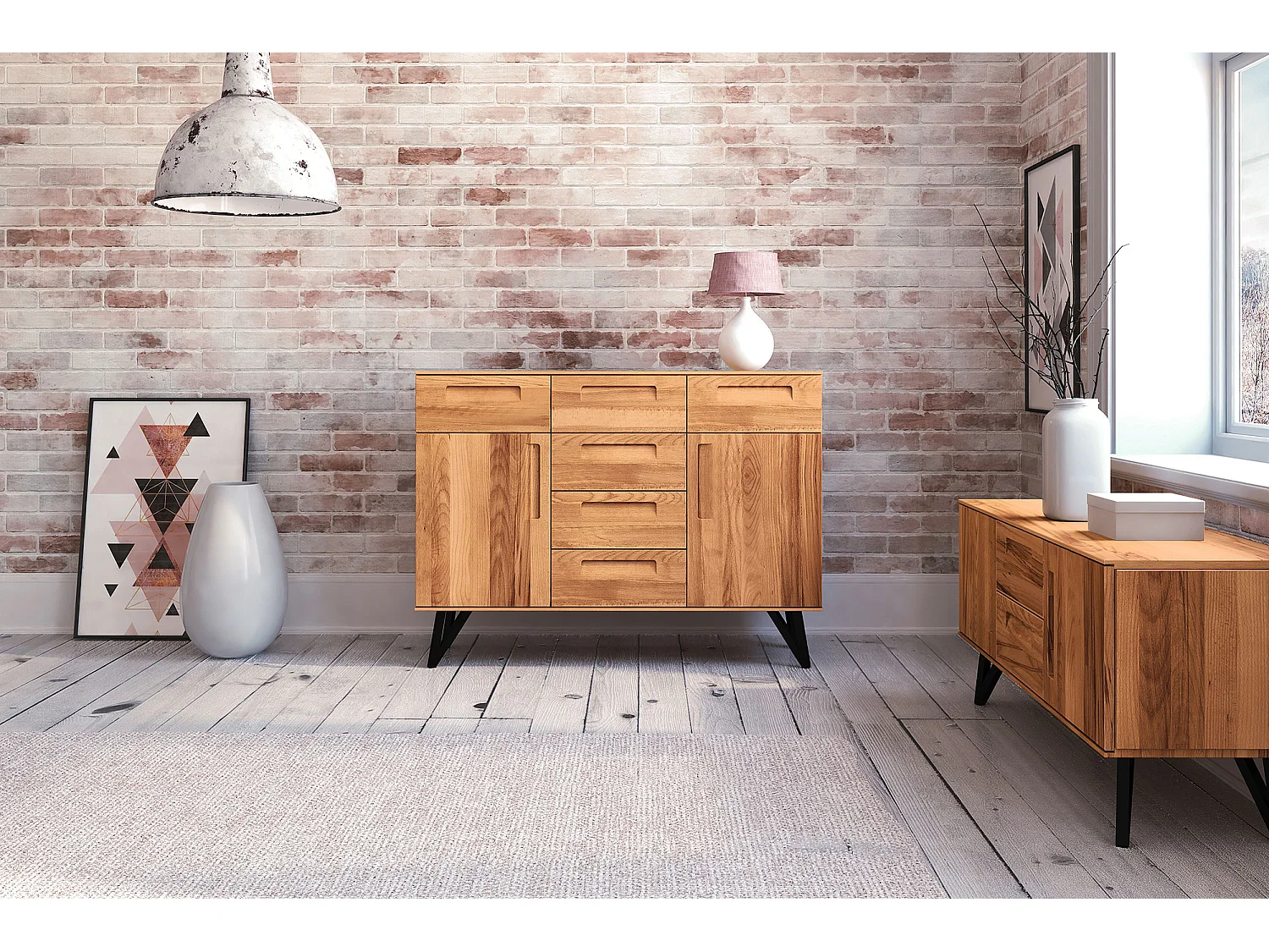 GOLO - Kommode 100% aus massivem Holz aus Kernbuche, naturgeölt